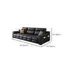Modish Solid Color Stain Resistant Standard Sofa in Black, 4-seater/3-seater with 2 Pillows