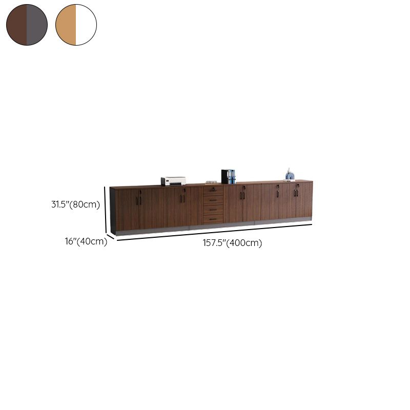 Manufactured Wood Base Cabinet for Stockroom with Shelves, Drawers, and Locker, Featuring Locking Door and 5-Wide Compartments