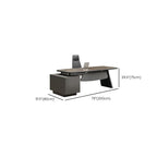 Office Desk with 2 Drawers, Cabinet, Stump Base, Exterior Shelf, Cable Management, Front Splash, and Cooling Hole