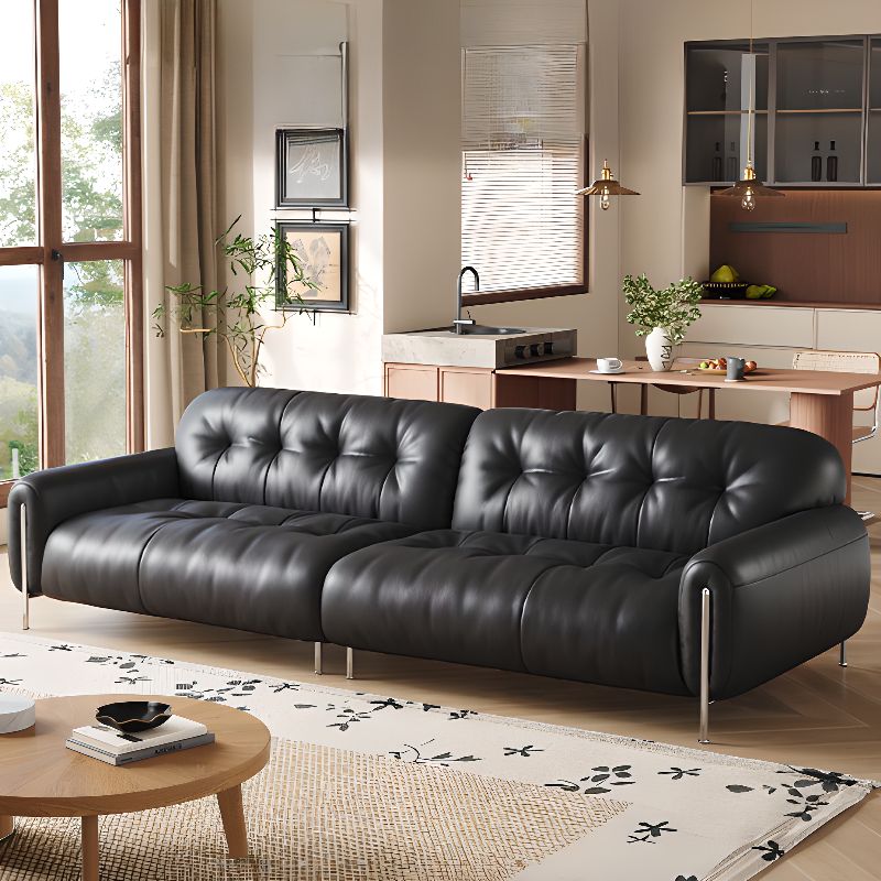 Contemporary Modern Solid Color Water Resistant Standard Sofa in Ink for 4-seater/2 People