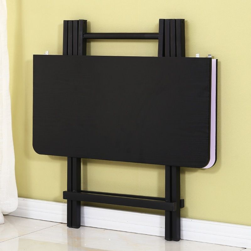 Panel Wood Dining Table with Crossed Legs, No Extra Durability, Foldable Square Top for 2-seater