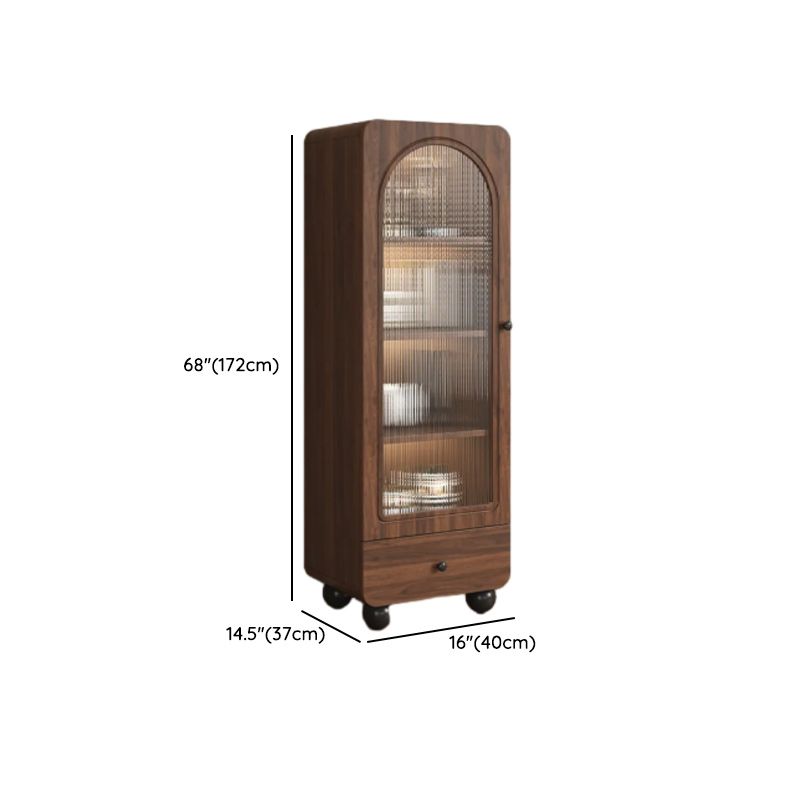 Rectangular Accent Cabinet with Closet, Glazed Door, Cabinet Knobs, Chalk/Sepia Top, Soft Close Drawer, and Stain Resistant Finish