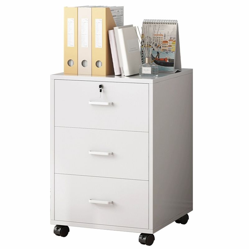 Modern Lockable Wood Filing Cabinet with Key Lock & Drawer / Cabinet