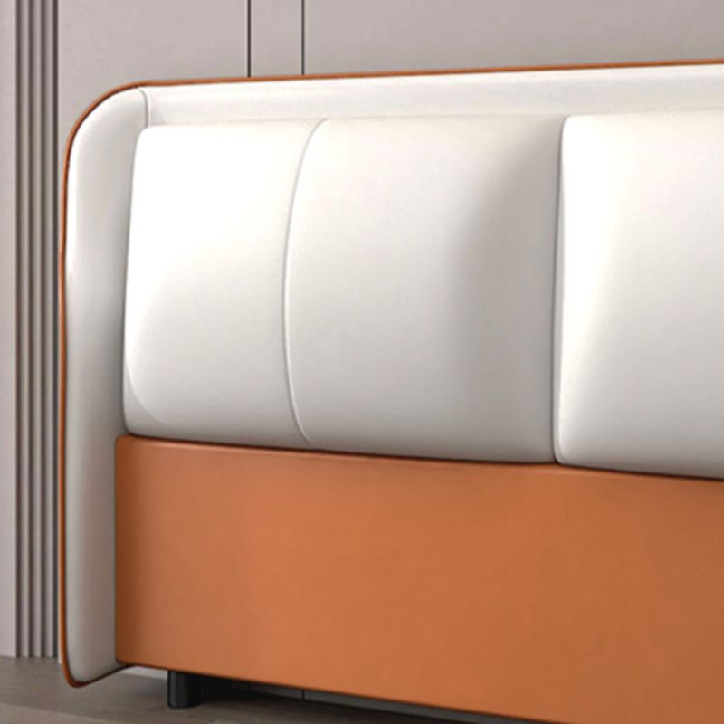 Trendy Wingback Headboard in Natural Wood with No Distressing, Rectangle Shape for Full/Queen Bed, Featuring Sponge Upholstery and Standard Height