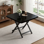 Laminate Dining Table with Crossed Legs, Scratch-repellent, Foldable Square Top for 2-seater