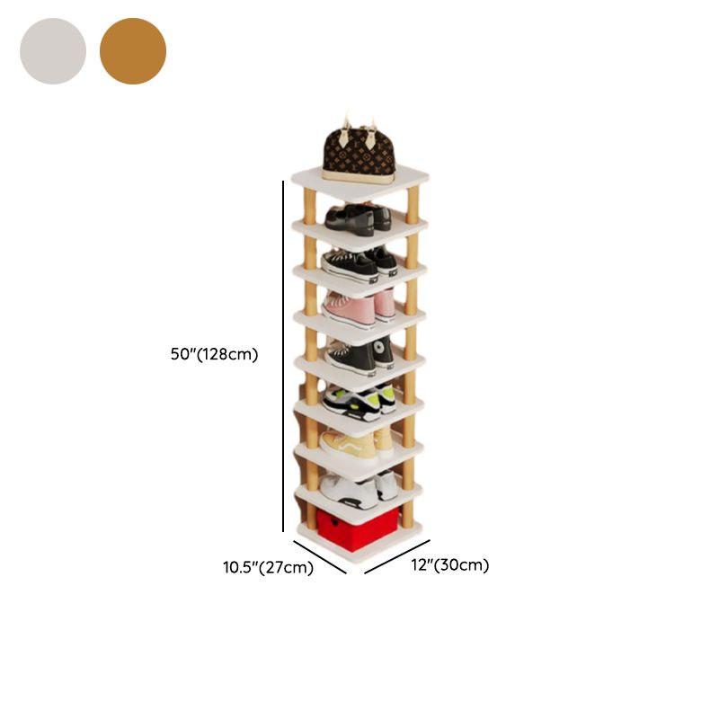 Art Deco Composite Wood Rectangle Shoe Rack, Floor Mounted for 1-20 Pairs in Drawing Room