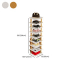 Art Deco Composite Wood Rectangle Shoe Rack, Floor Mounted for 1-20 Pairs in Drawing Room
