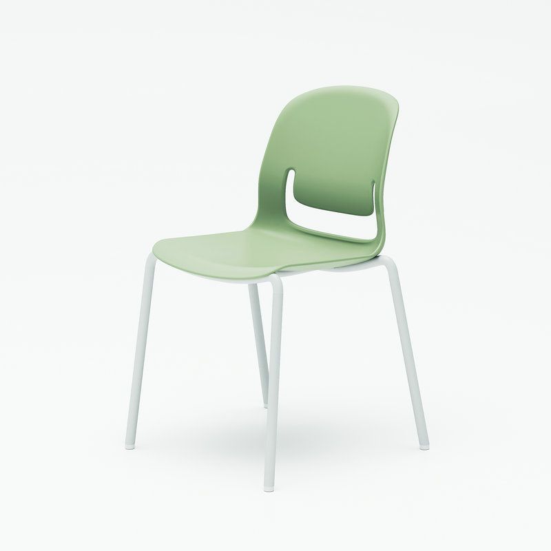 Minimalist Ergonomic Office Furniture with Grey/Green Polymer Seating