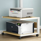 Ultra-Functional Compact Printer Stand with Locking Casters, Wood Material, Limited Warranty