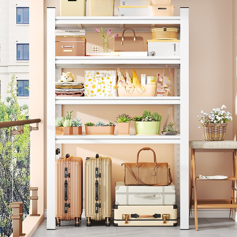 White Simplistic Wire Shelf with Alterable Shelf, Standing for Pantry
