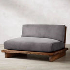 Victorian Brown/Azure Single Sofa/Sofa/Loveseat with Ash Frame for Sitting Room