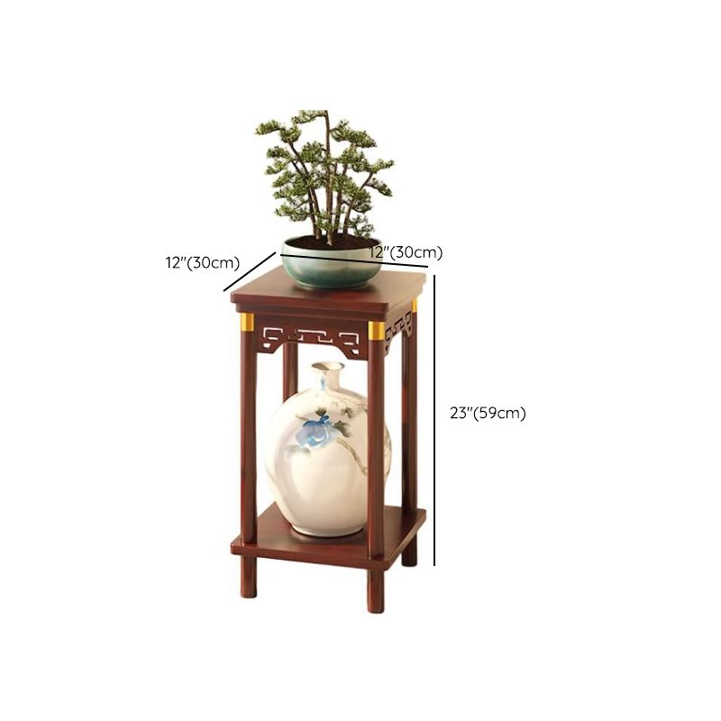Auburn 2 Tiers/3 Tiers Rectangle/Square Plant Stand Side Table with Natural Wood Top, 1 Piece Set, 2 Shelves/3 Shelves, and Legs