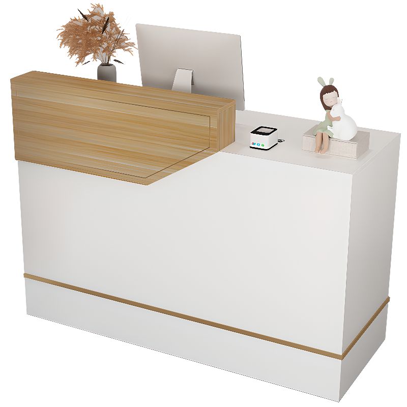 Rectangular Reception Desk with Locking Drawer, Keyboard Tray, and Manufactured Wood Top