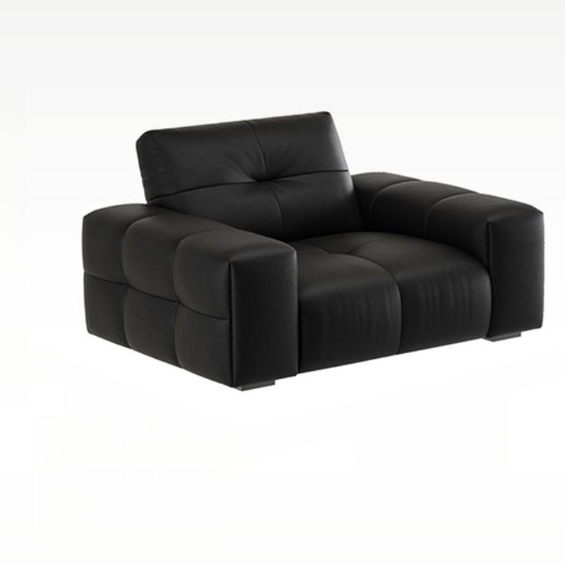 Modish Solid Color Stain Resistant Standard Sofa/Single Sofa in Black/Beige for 3-seater/1 Person