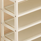Art Deco Bambusa Rectangle Shoe Rack in Chalk with 6 Shelves for 11-40 Pairs in Drawing Room