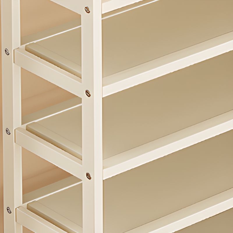 Art Deco Bambusa Rectangle Shoe Rack in Chalk with 6 Shelves for 11-40 Pairs in Drawing Room