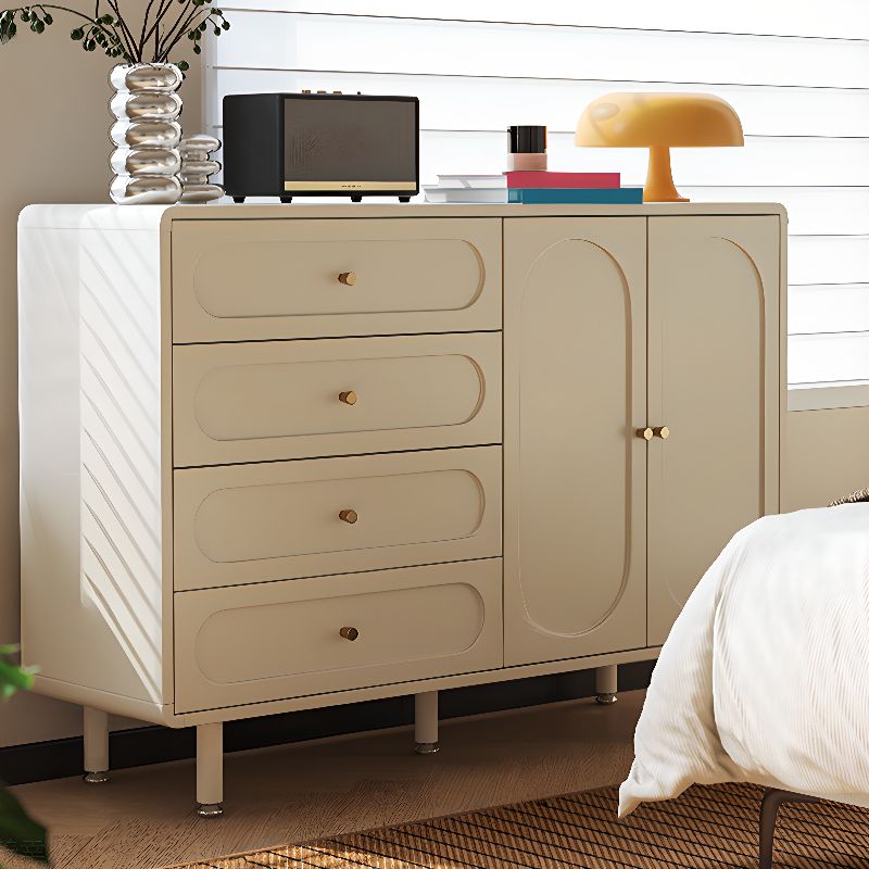 Chalk Casual Raw Wood Combo Dresser with 4/5 Drawers, Hutch, 3 Interior Shelves, Horizontal/Vertical