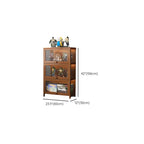 Charcoal Simplistic Bambusa Flooring Curio Cabinet with Sealed Cabinet, 2 Shelves/3 Shelves/4 Shelves, 2 Doors/3 Doors/4 Doors