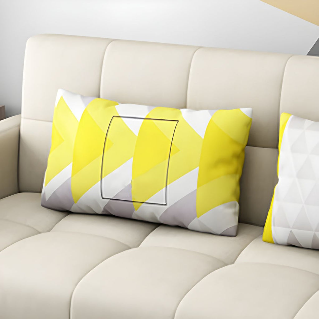 Square Arm Modern Storage Sofa with Biscuit Back Convertible Sofa for Living Room