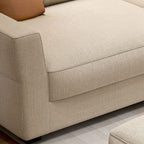 Standard Sofa/Single Sofa with Loose Back, Flannel Upholstery in Light Gray, Arm Included, 4/3 Pillows