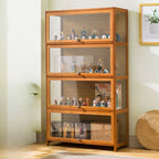 Bambusa Flooring Curio Cabinet with Stockroom, 4 Cabinets/3 Cabinets/2 Cabinets, 4 Shelves/3 Shelves/2 Shelves, 4 Doors/3 Doors/2 Doors