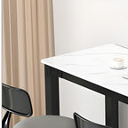 Modern Rectangular Quartz Pub Table with Trestle Base in White and Leg Rest