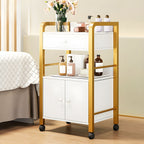 Side Protection Metal Bracket Utility Carts with Storage Space and Casters