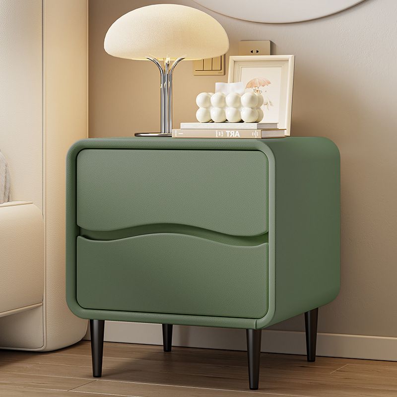 Modish 2 Tiers Nightstand With Drawer Organization and Pleather Countertop