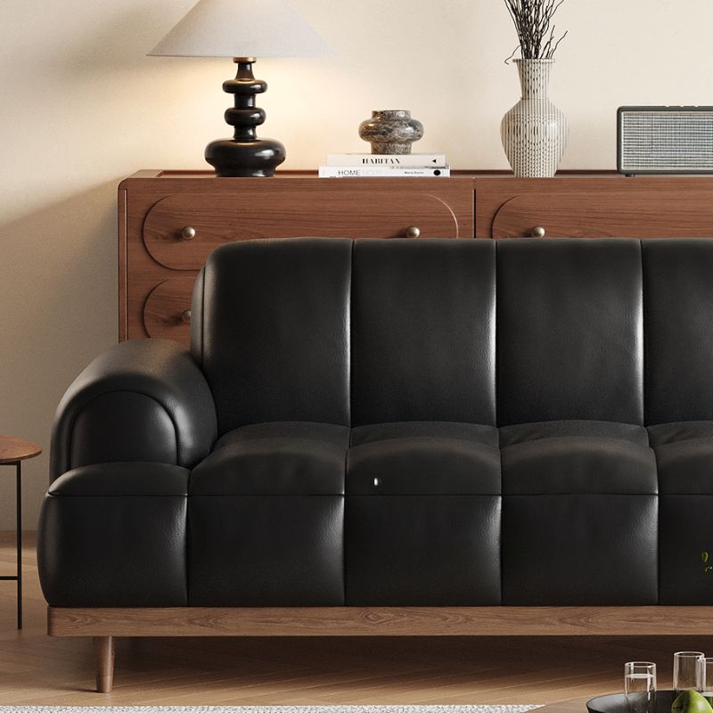 Contemporary Modern Solid Color Water Resistant Standard Sofa in Ink, 2 People