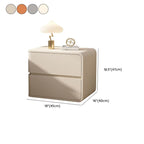Simplistic Drawer Storage Nightstand with 2 Drawers, Pleather Countertop, and Leg