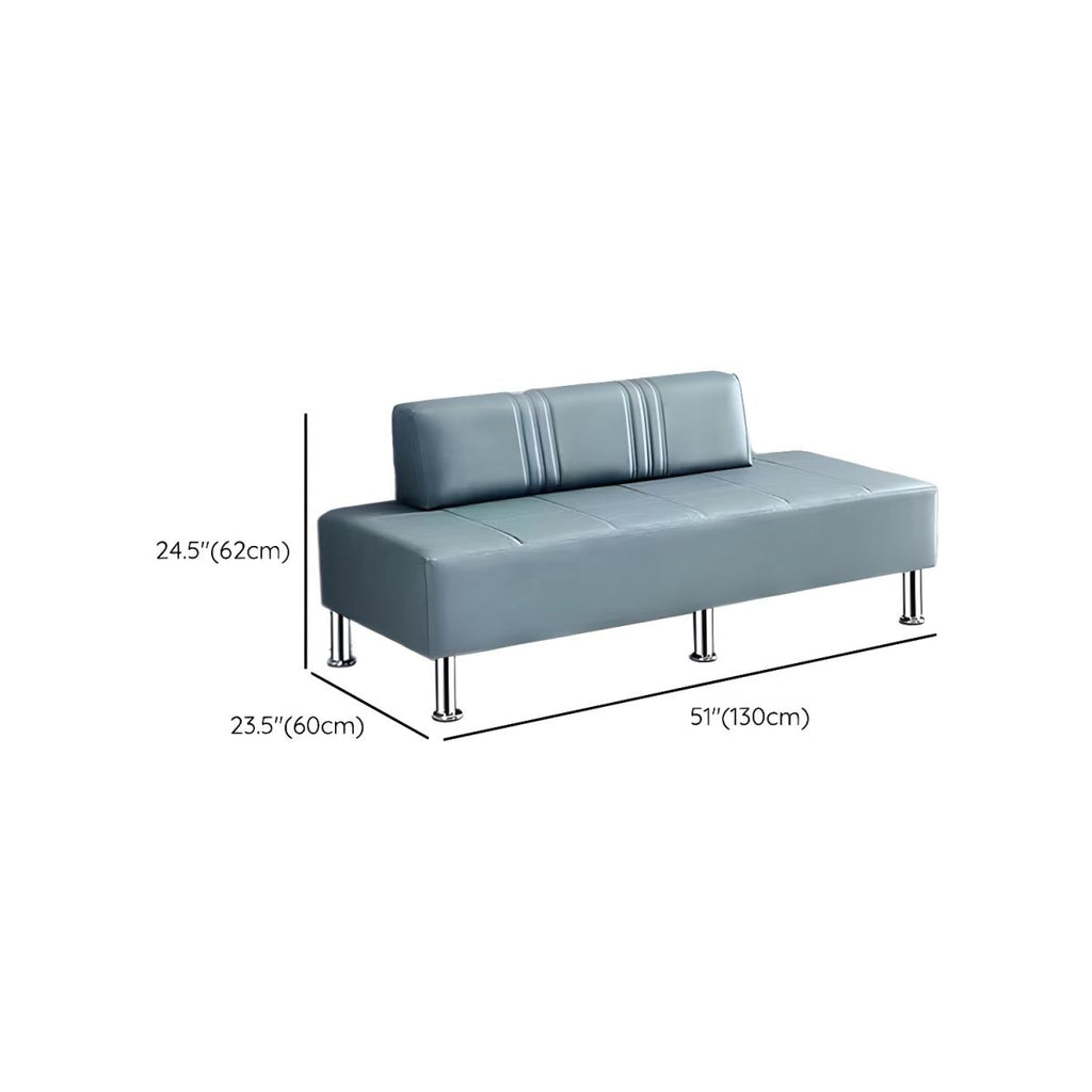 24.4" High Armless Sofa with Tight Back for Apartment Faux Leather