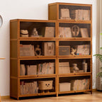 Caramel Rectangular Organizing Shelf with 5-Shelf, Vertical/Lateral Filing, Polymer Door, Closed Back