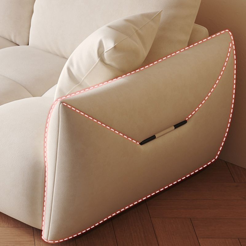 Modish Solid Color Scratch-durable Standard Sofa in White with Seats 5/Seats 4/Seats 3 and 2 Pillows