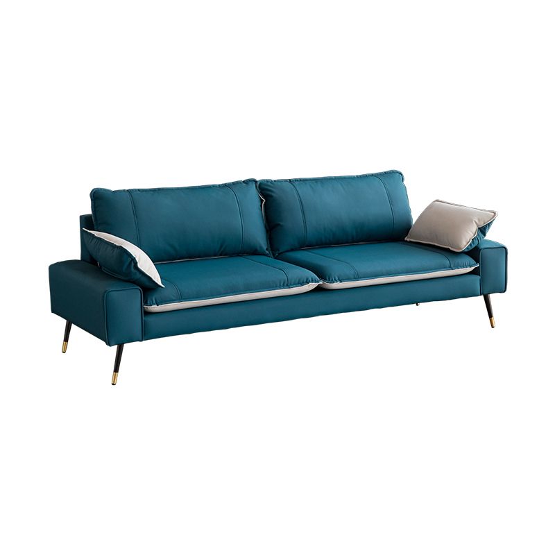 Modern Olive Green/Ink/Lemon Color Solid Color Leather/Corduroy Sofa Couch for Seats 4/Seats 3/Seats 2