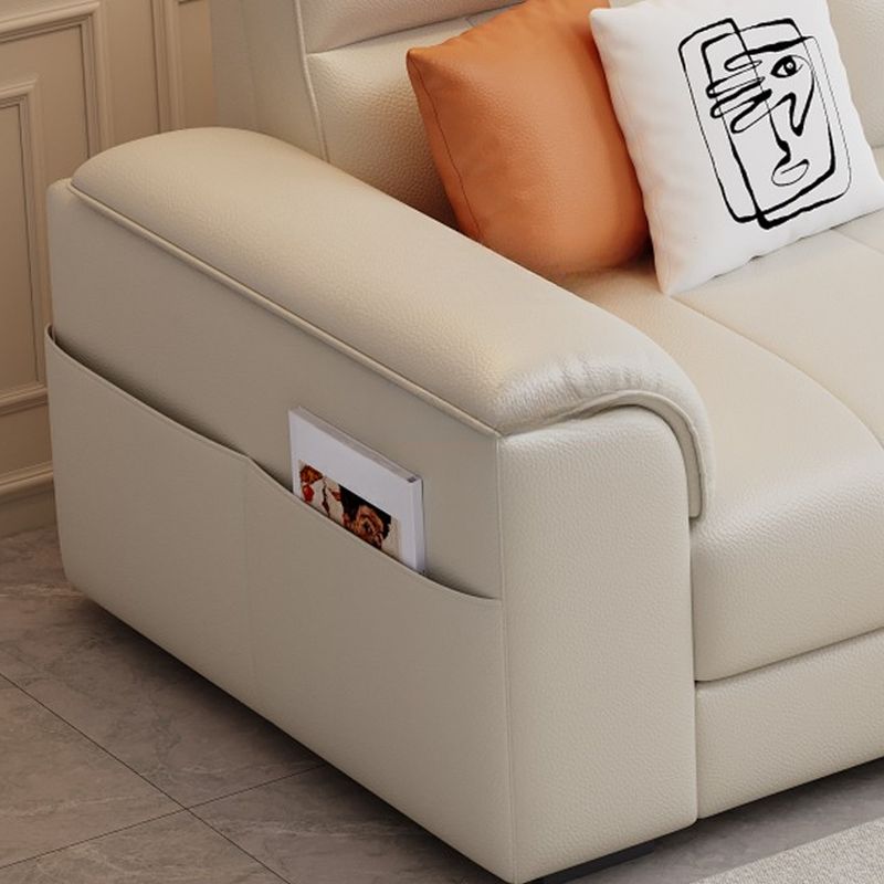 Modish Solid Color Stain Resistant Standard Sofa/Loveseat in Light Gray/White/Light Yellow for 6-Seater/5 Person/4-seater with 2 Pillows
