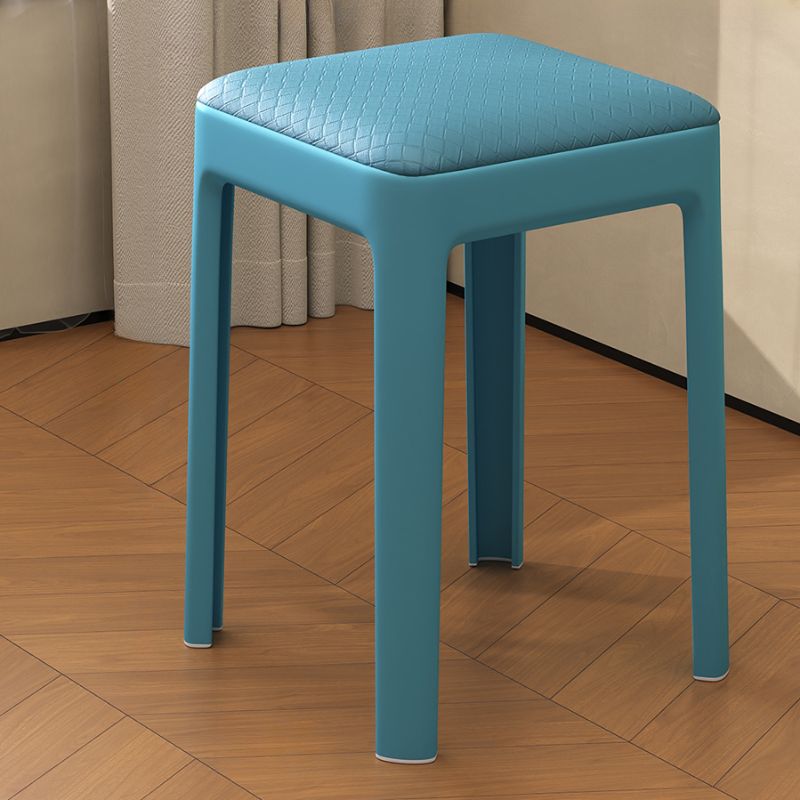 Minimalist Backless Stool with Upholstered Seat and Synthetic Material Frame