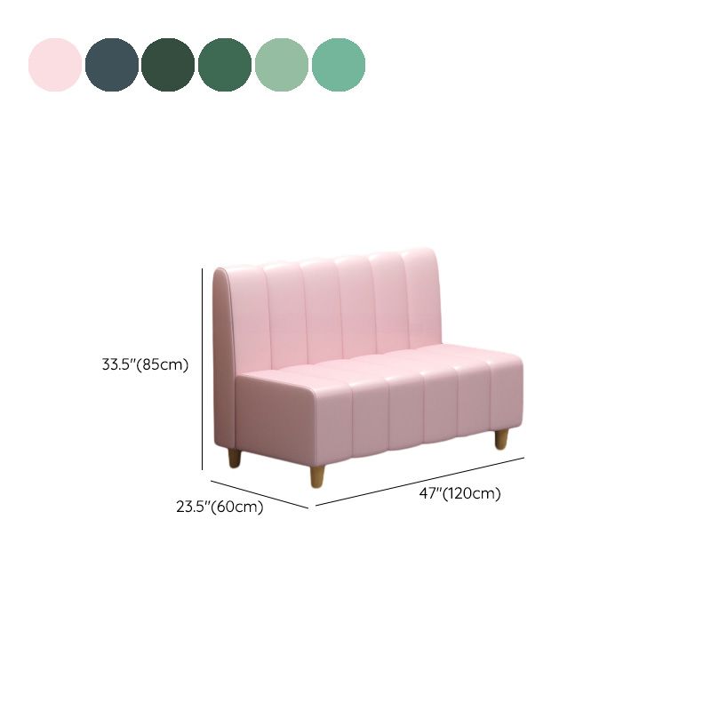 Modern Simple Style Single Sided Booth in Playful Pink/Green with Foam Upholstery