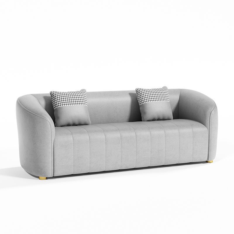 Contemporary Modern Solid Color Water Resistant Standard Sofa in Blush/Navy Blue/Amber Color for 3 with 2 Pillows