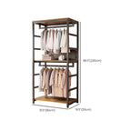 Midnight Black Simplistic Steel Hall Rack with Repository, 2 Drawers/3 Drawers, 4 Shelves/3 Shelves/7 Shelves, and Manufactured Wood Bench