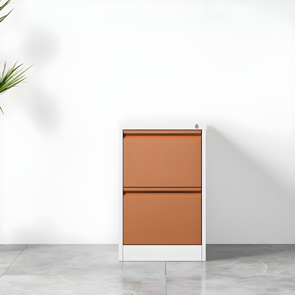Modern Steel Vertical Filing Cabinet with Lock, Drawers & Self-Close Glides