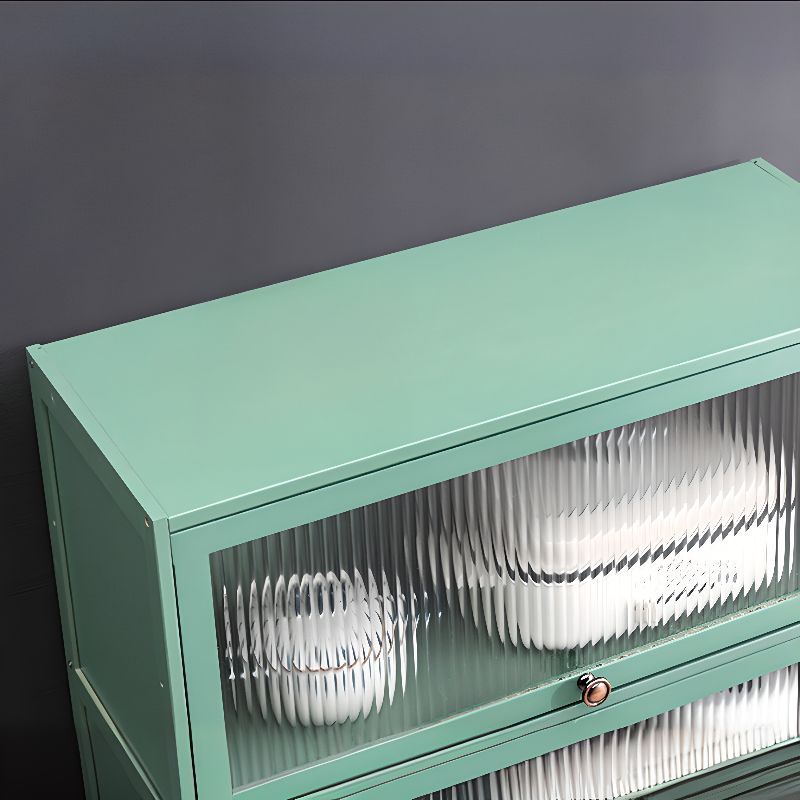 Trendy Green Bambusa Flooring Oven Cabinet with 4 Cabinets, 4 Shelves, and 4 Doors