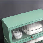 Trendy Green Bambusa Flooring Oven Cabinet with 4 Cabinets, 4 Shelves, and 4 Doors