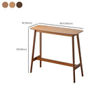 Cosmopolitan Trestle Cocoa/Wood Color Rectangle Pub Table with Grain Wood Foot Support
