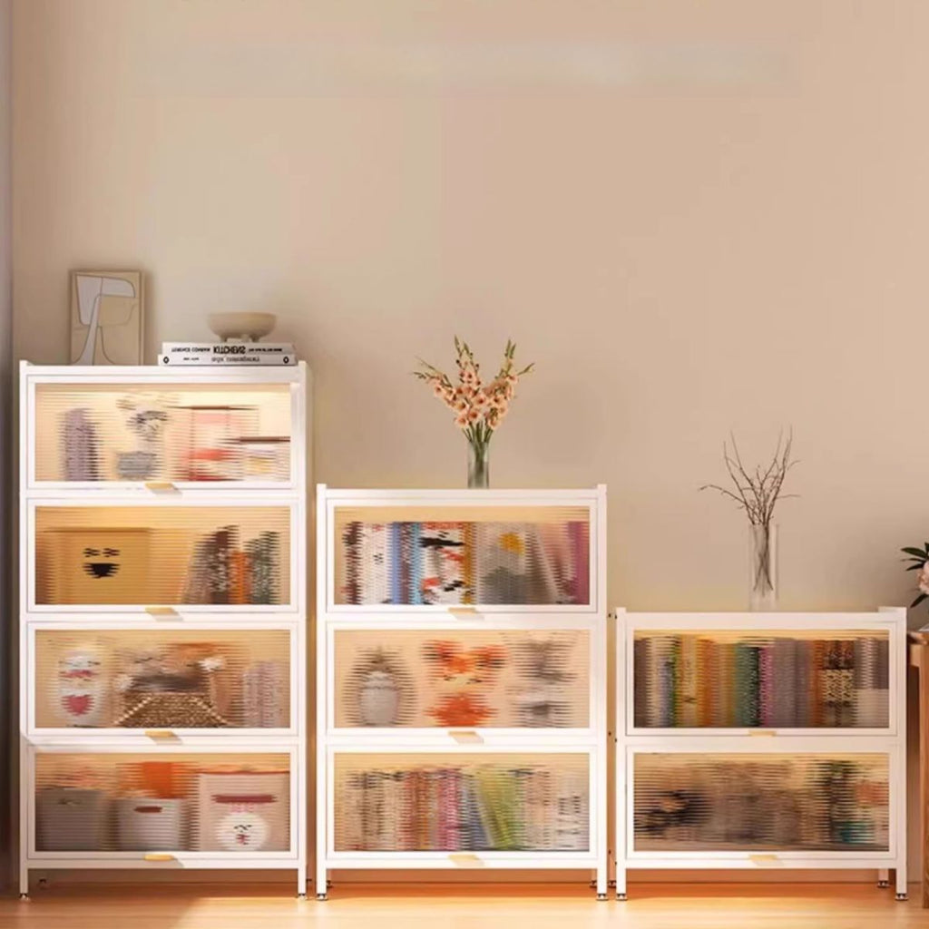 Vertical Alloy Organizing Shelf with Closed Back, Polymer Compound Door and 4-Shelf/5 Shelves/3-Shelf