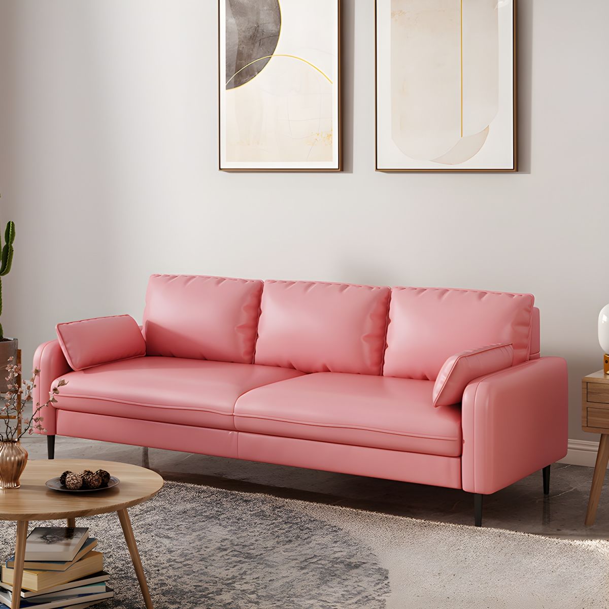 Modern Pillow Back Sofa with Storage Not Included for 35-40 Women