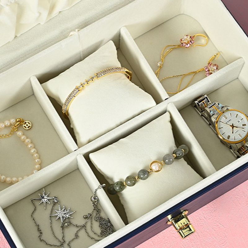 Modern & Contemporary Artificial Leather Solid Color Jewelry Armoire