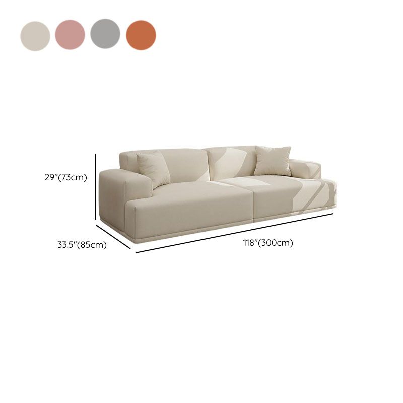 Modish Solid Color Stain Resistant Standard Sofa in Light Gray/Rose/Amber Color, 3-seater/4-seater/5 Person with 2 Pillows