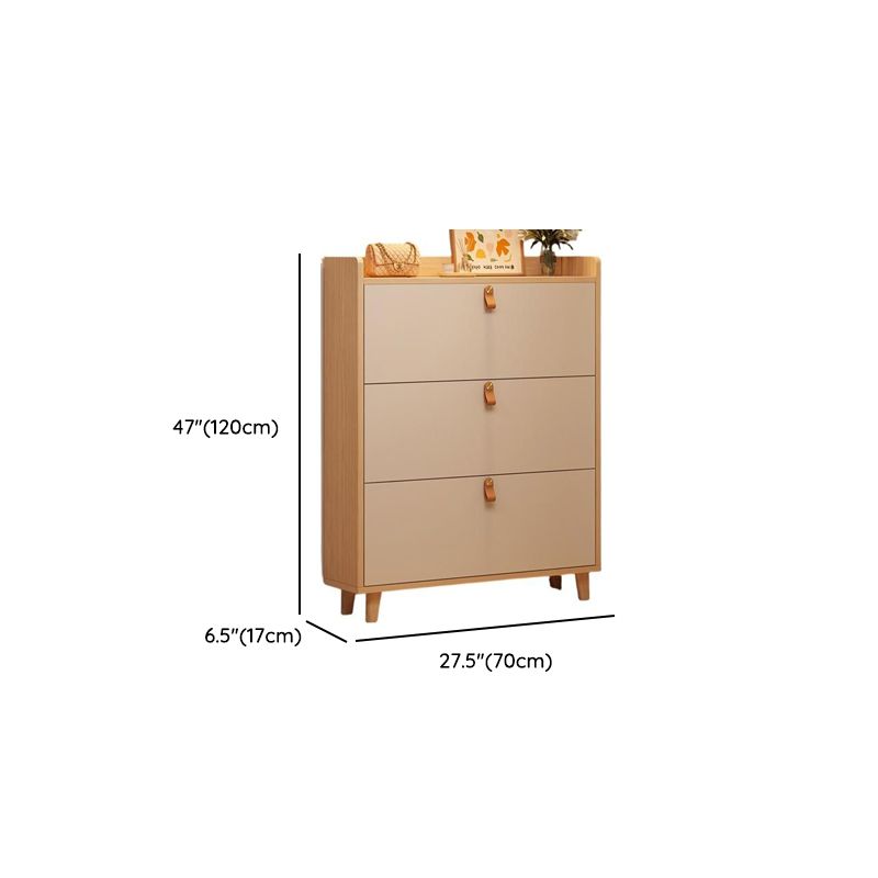 Wood Grain 3 Tiers Shoe Wardrobe with Dustproof Protection