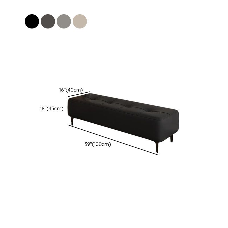 Modern Upholstered Solid Color Accent Bench Chair with Padded Button-tufted Design