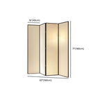 Minimalist Beige Screen Divider with Opaque Light Filtration, Fold-up Natural Wood Frame, and Independent Design